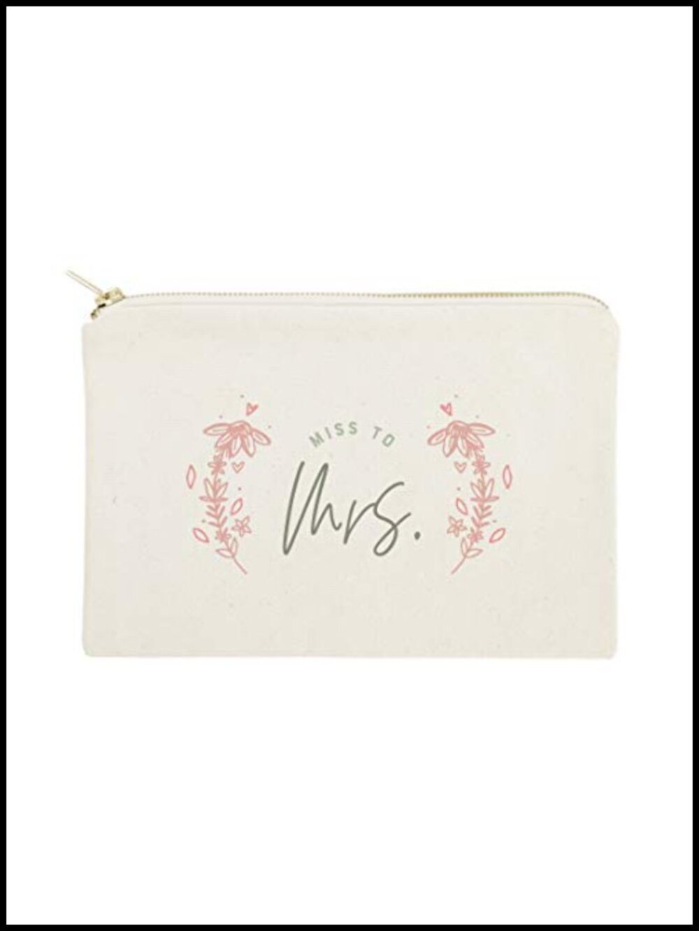 Cotton Canvas Cosmetic Bag Bridal Party Travel Makeup Pouch